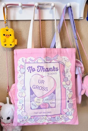 No Thanks :/ Pastel Canvas Tote