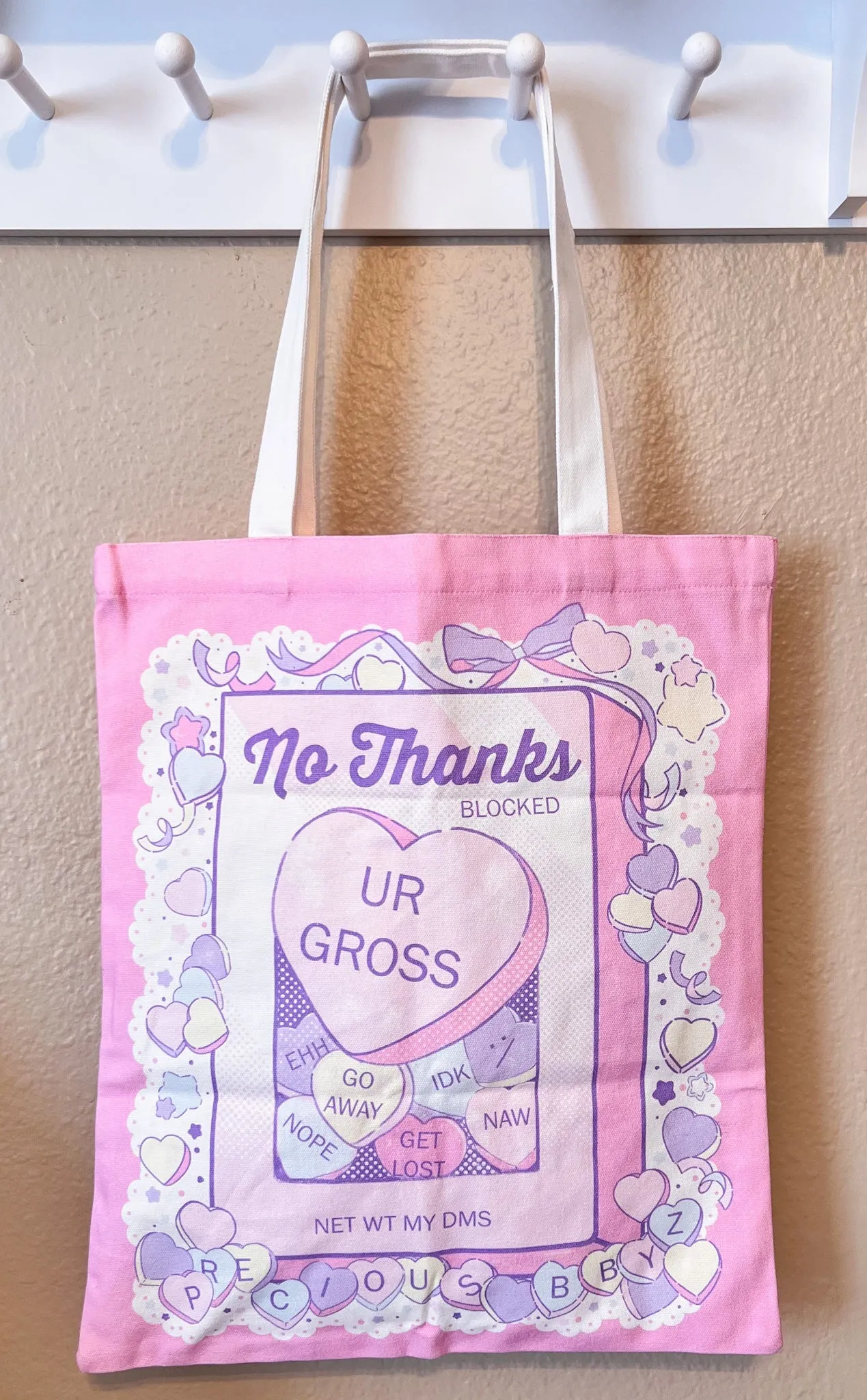 No Thanks :/ Pastel Canvas Tote