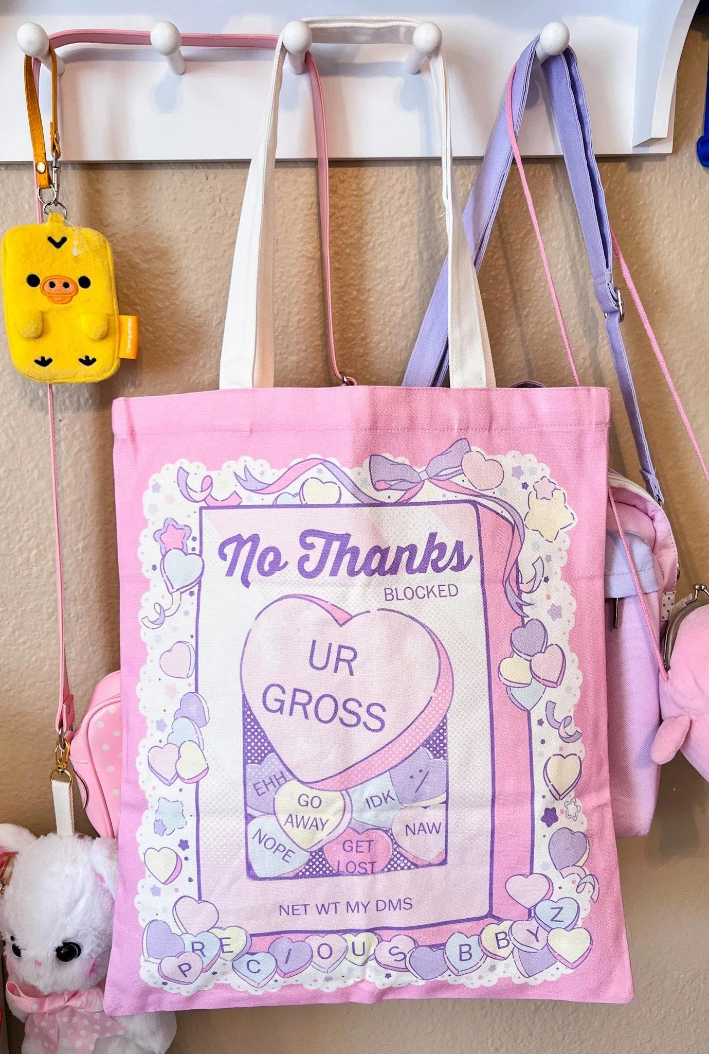 No Thanks :/ Pastel Canvas Tote