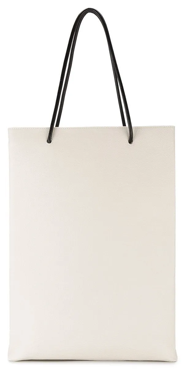 North-South Medium Shopping Bag, White