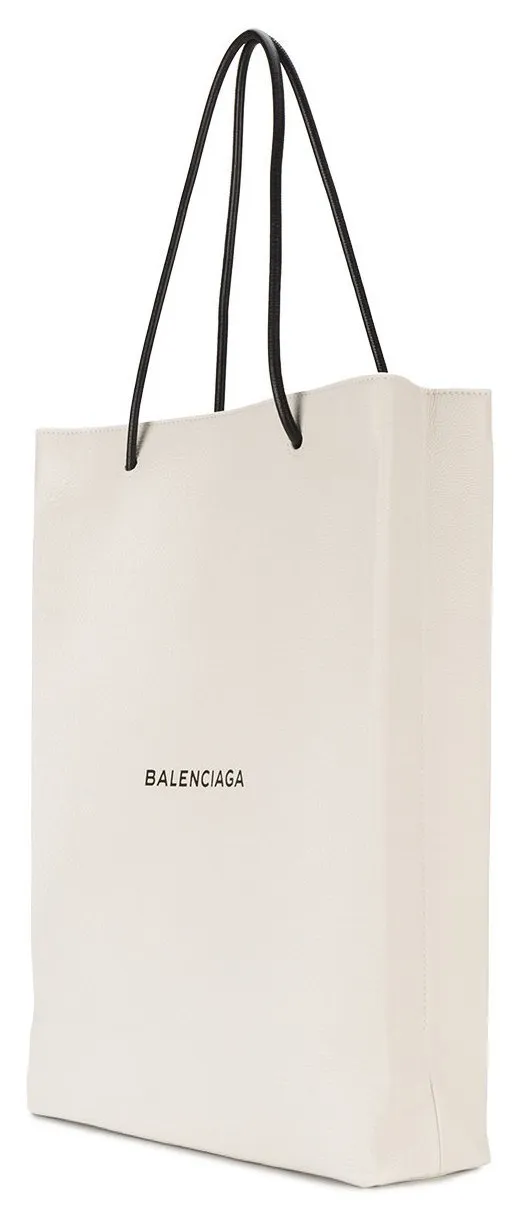 North-South Medium Shopping Bag, White