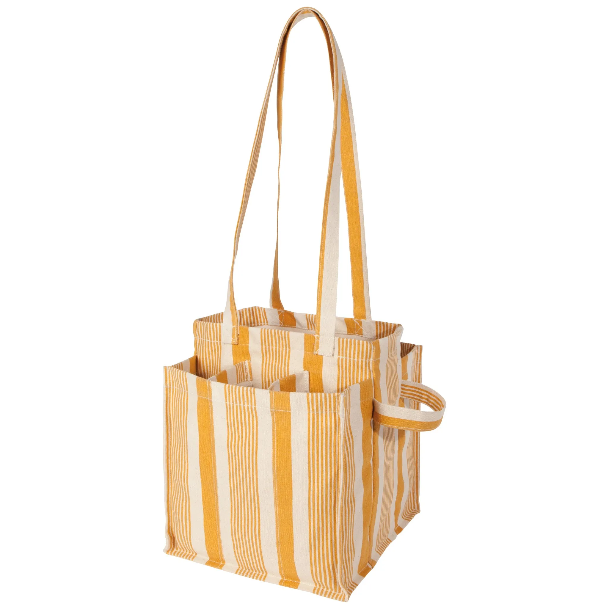 Ochre Stripe Shopping Tote