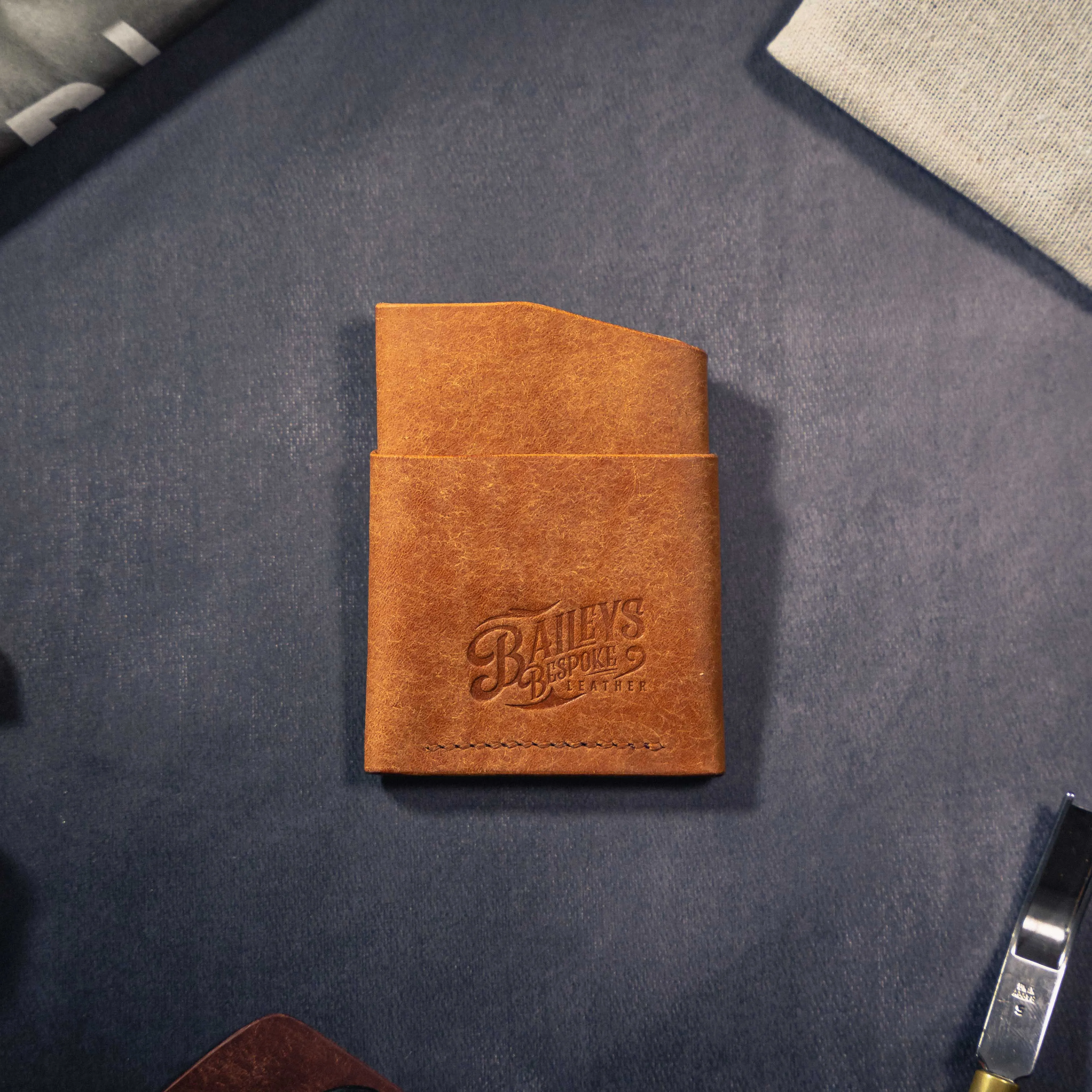 Pembrook 'Sleeve' Leather Cardholder - Cognac (Samples & Seconds)