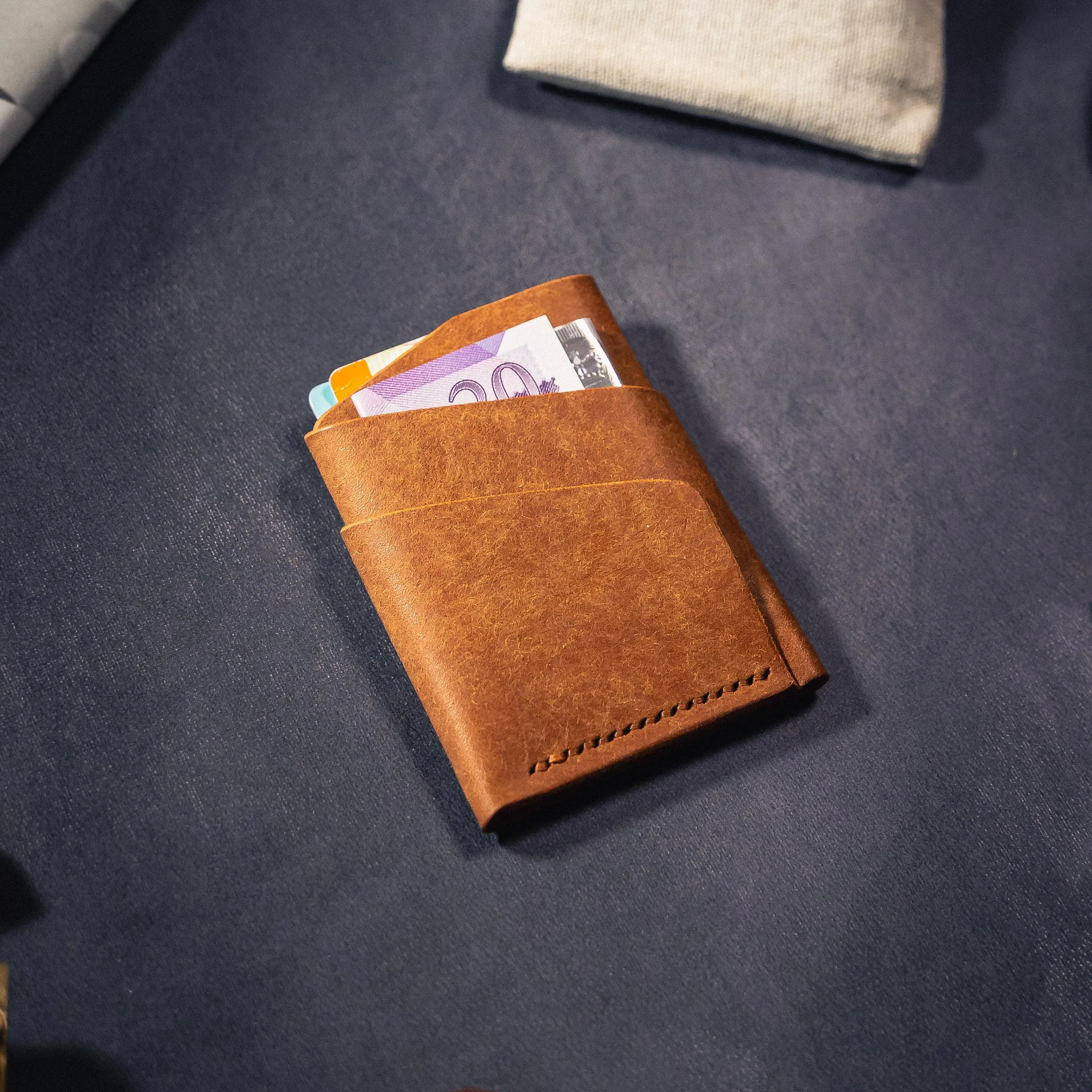 Pembrook 'Sleeve' Leather Cardholder - Cognac (Samples & Seconds)