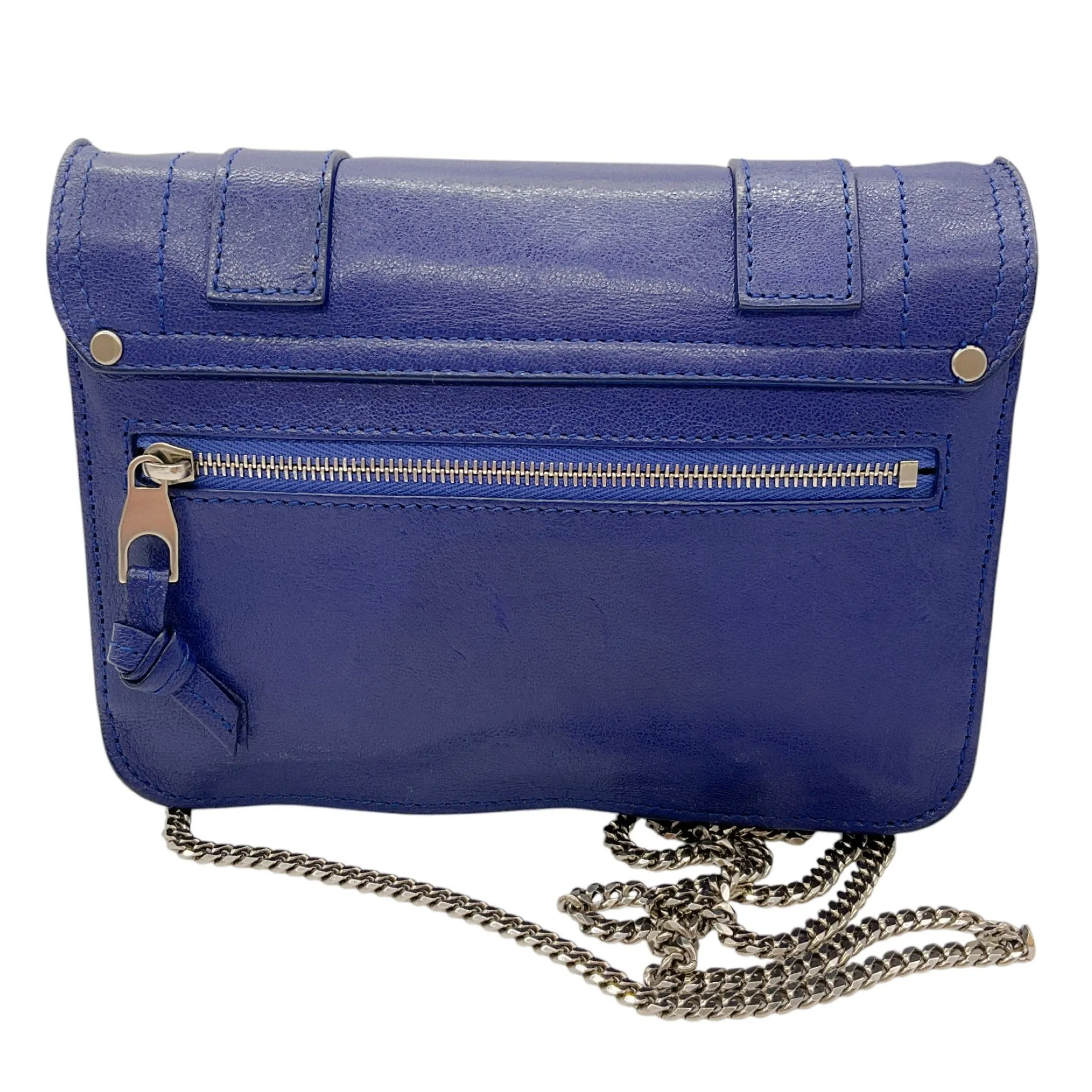 Proenza Schouler Blue Leather PS1 Mini Handbag