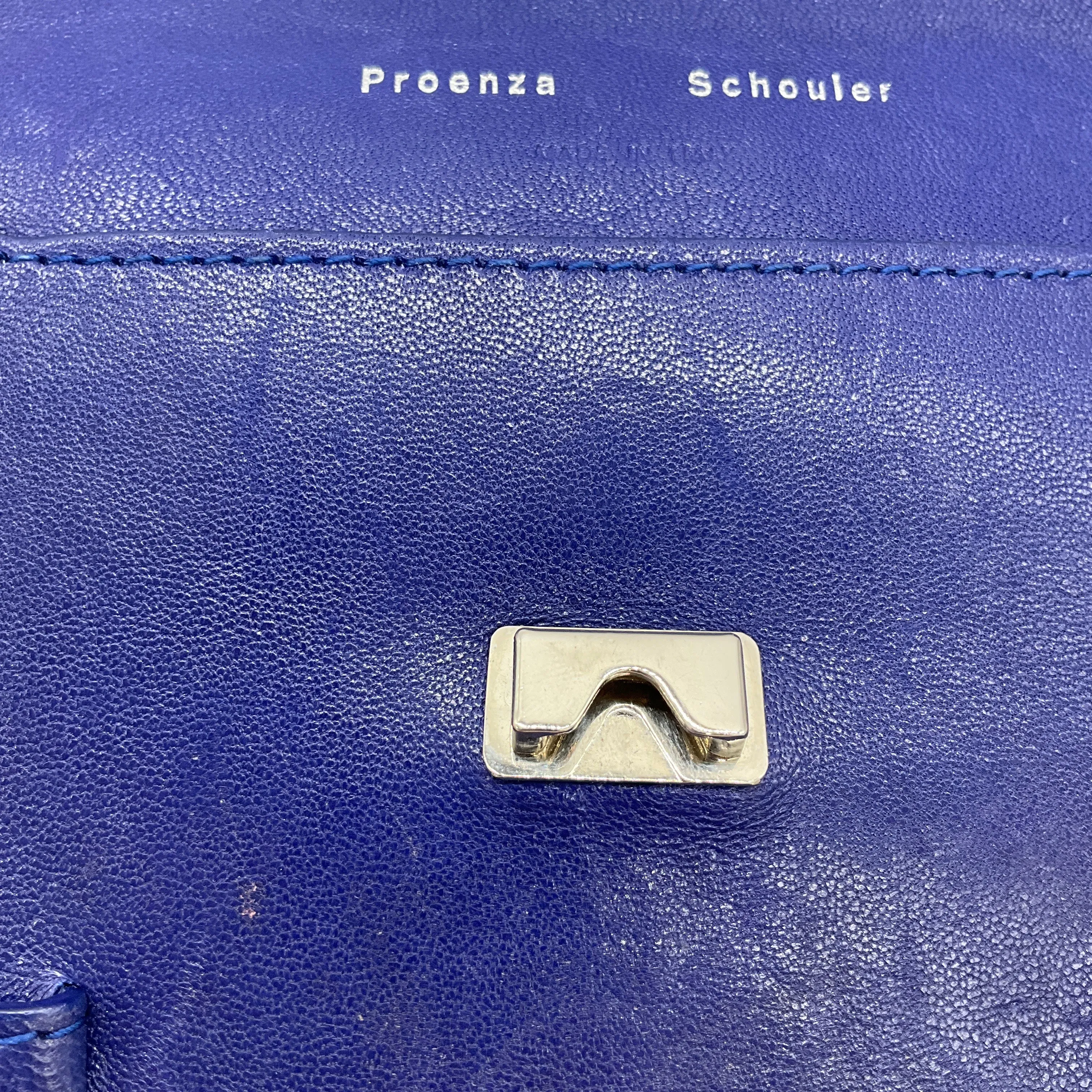 Proenza Schouler Blue Leather PS1 Mini Handbag