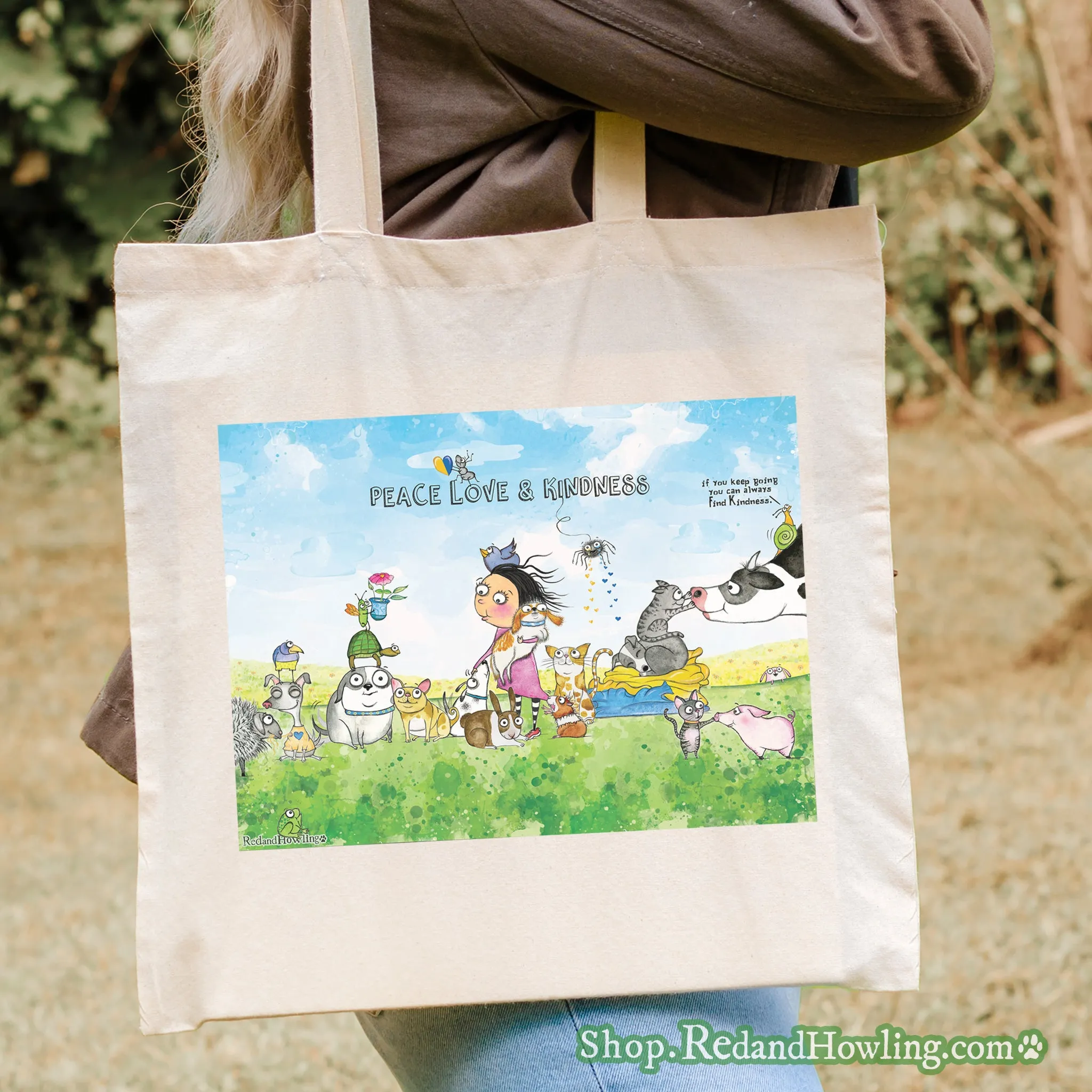 "Peace Love Kindness" Shopping Tote