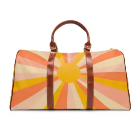 Retro Bag Sunburst Groovy Travel Bag Waterproof Overnight Bag Vintage Style Eclectic Airline Bag