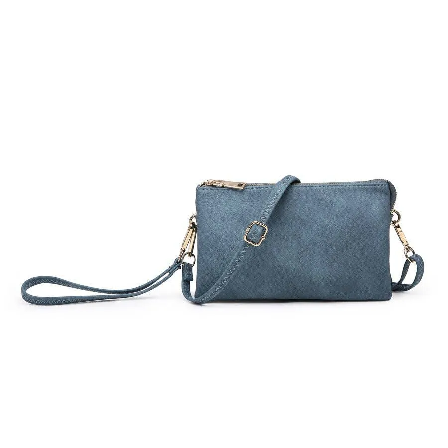 Riley ~ 3 Compartment Crossbody/Wristlet - Indigo