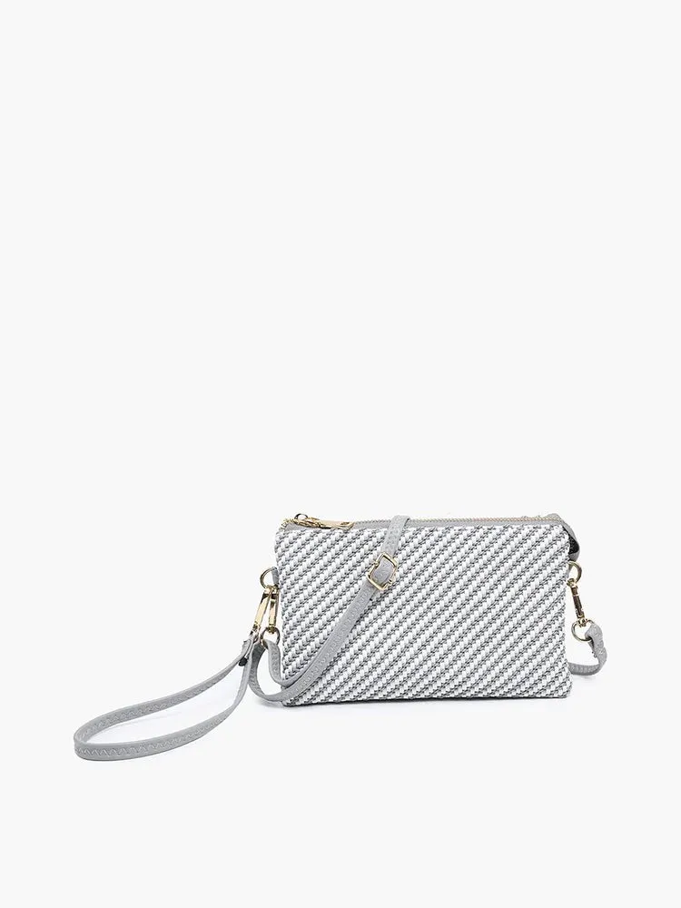 RILEY BAG GREY WOVEN CROSSBODY HANDBAG