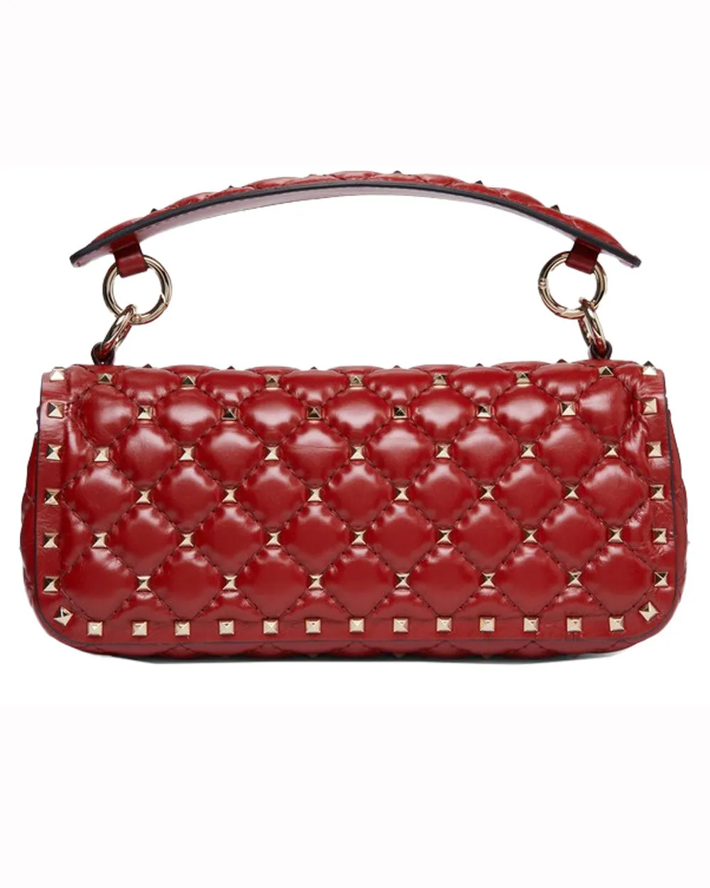 Rockstud Spike Shoulder Bag in Rosso