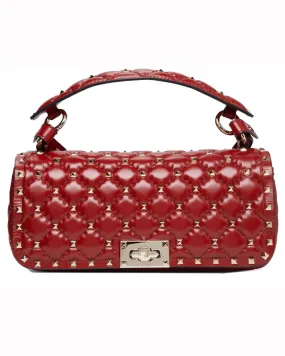 Rockstud Spike Shoulder Bag in Rosso