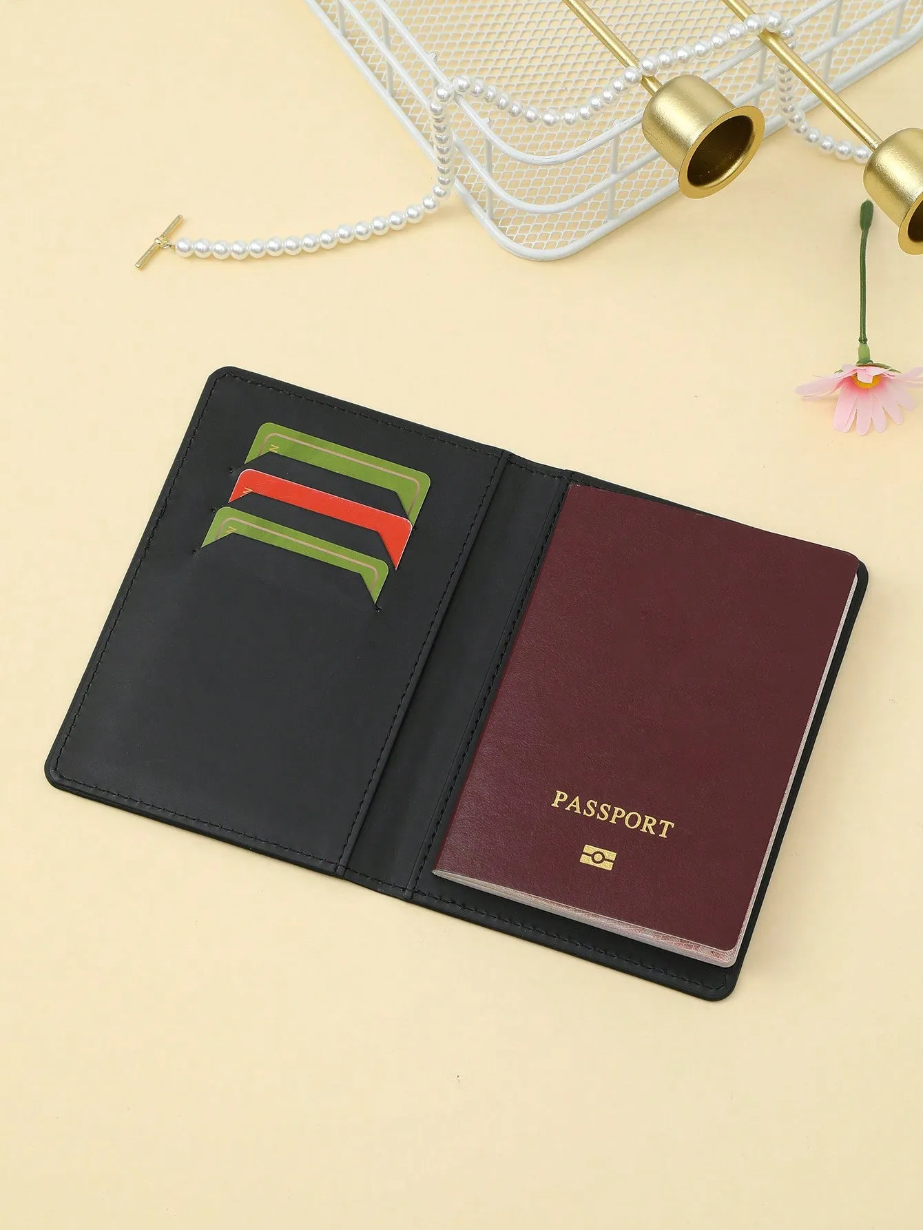 SHEIN Cartoon Airplane, Earth, And Letter Print Travel Passport Holder For Men And Women Students