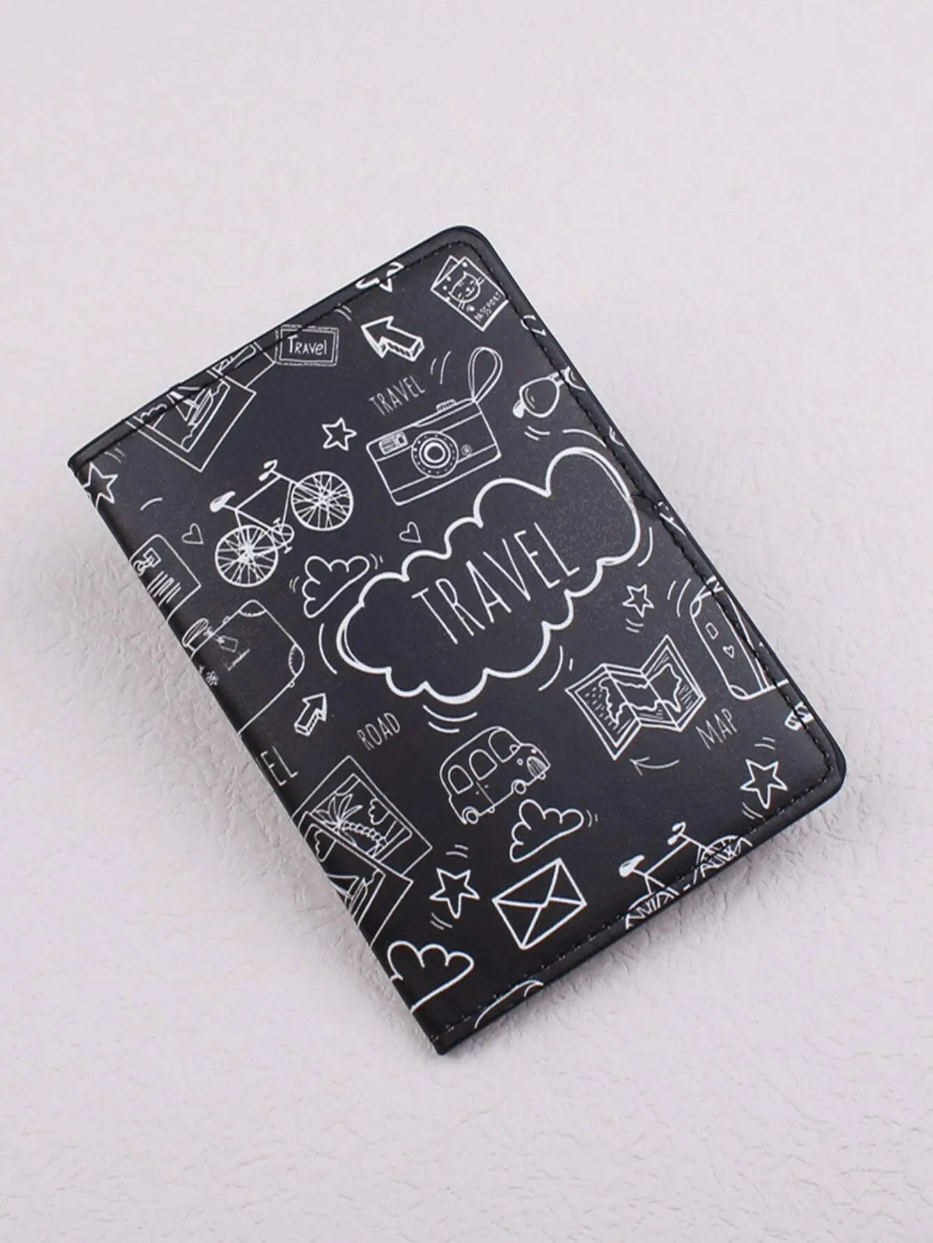 Shein Cartoon & Letter Graphic Passport Case