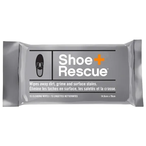 ShoeRescue All-Natural Shoe Cleaning Wipes - Resealable Pack of 15