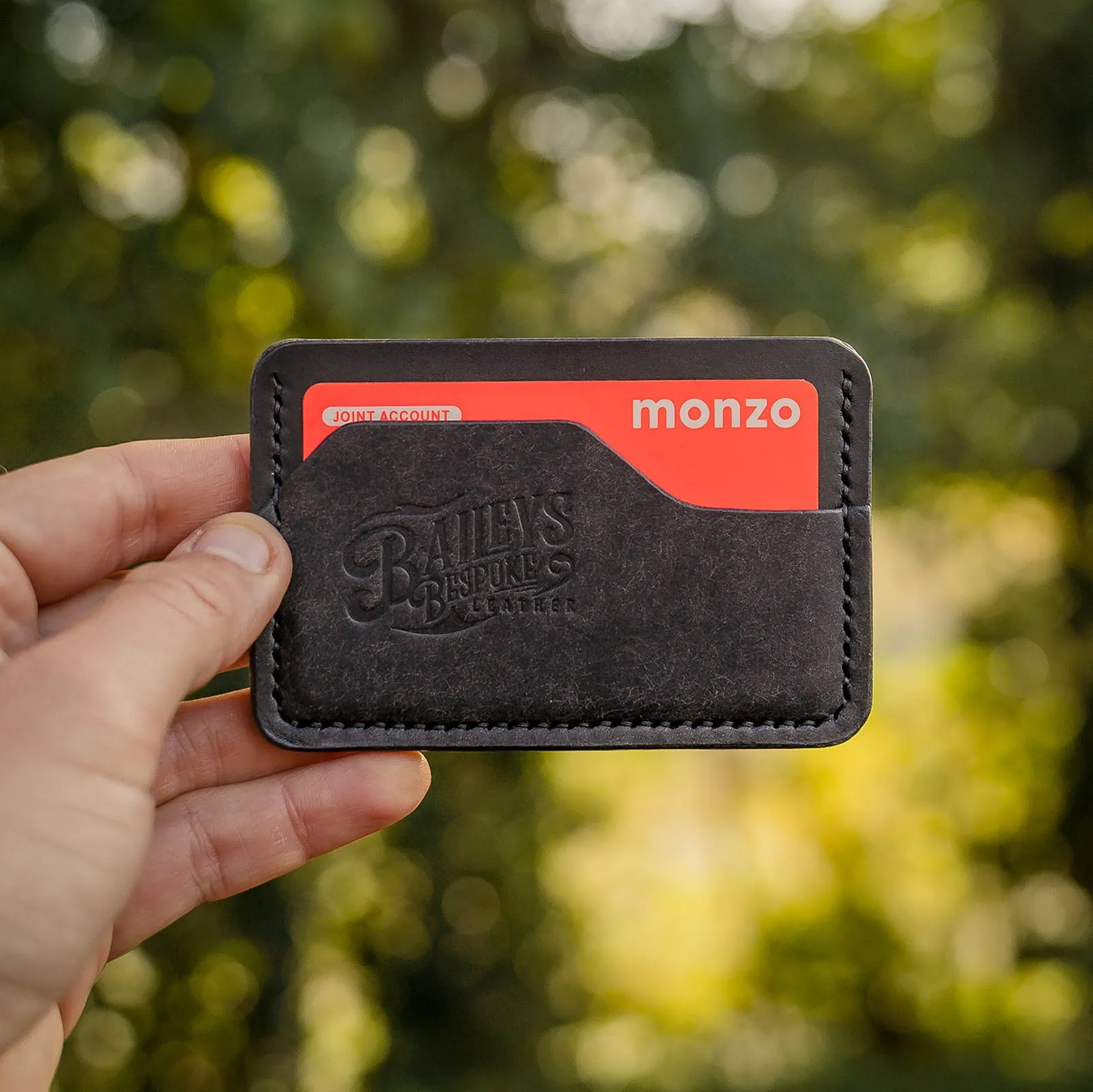 'SlimJim' Leather Travel Card Holder - Black