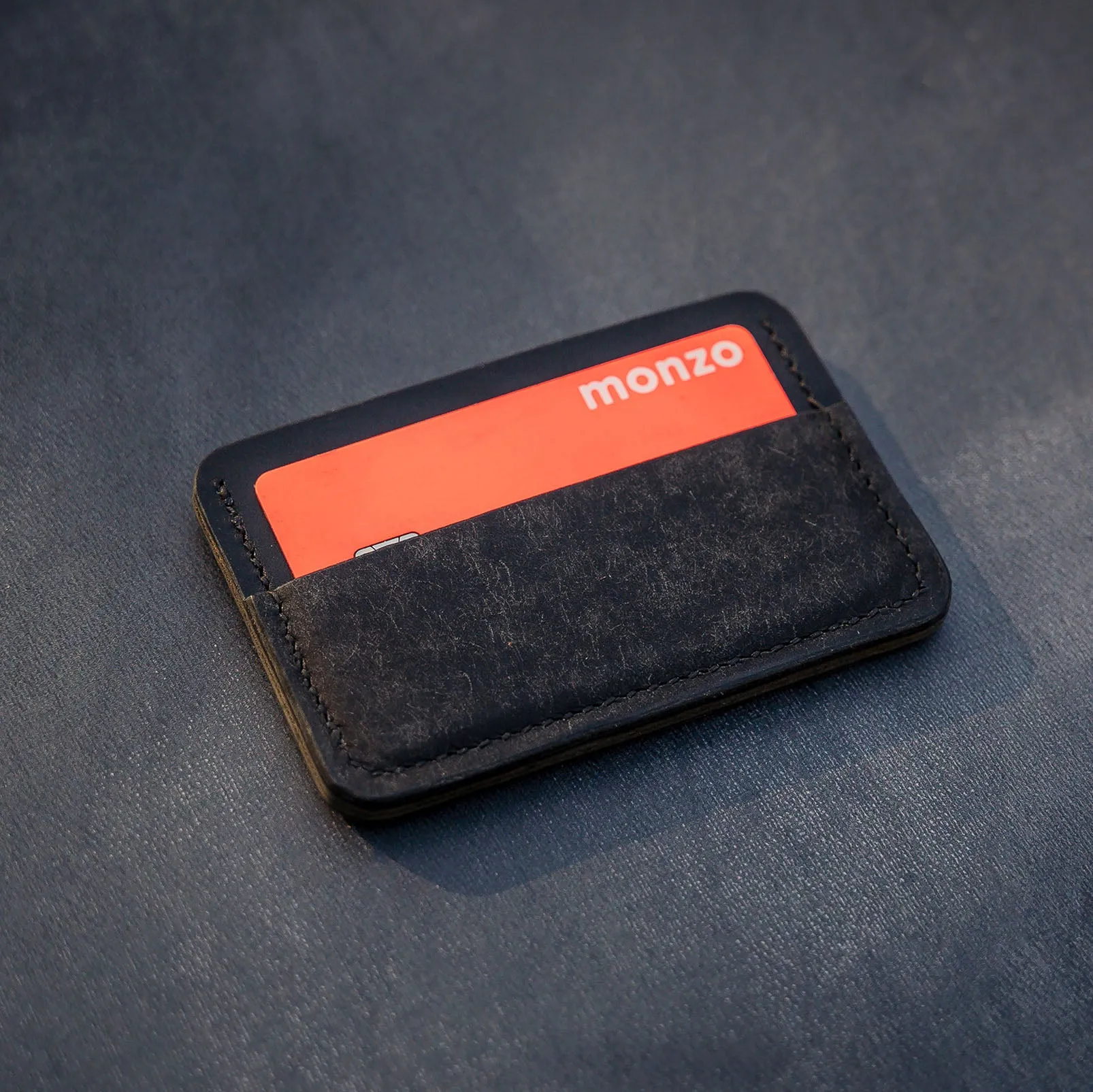 'SlimJim' Leather Travel Card Holder - Black