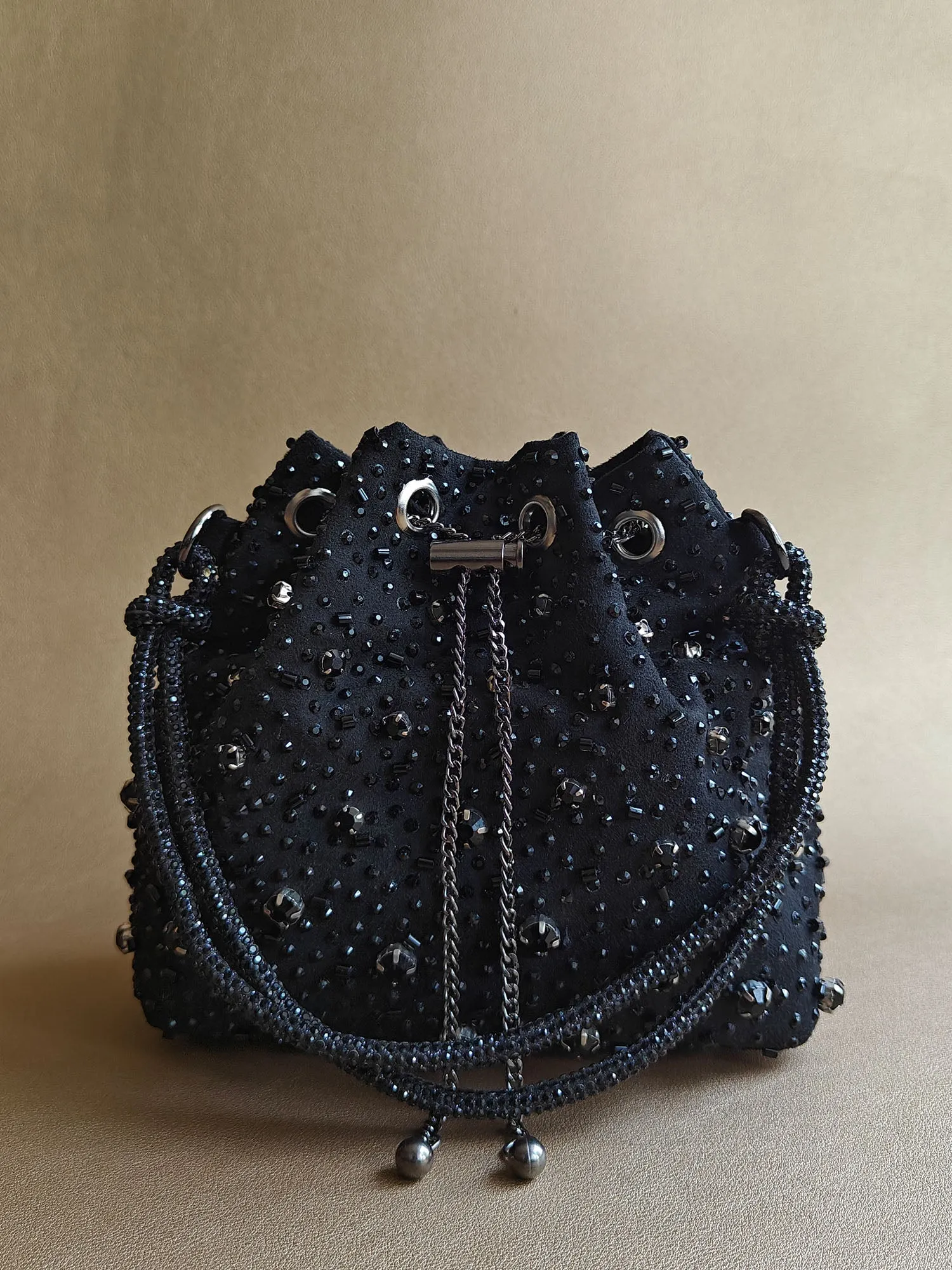 The Starry Bucket Bag in Black