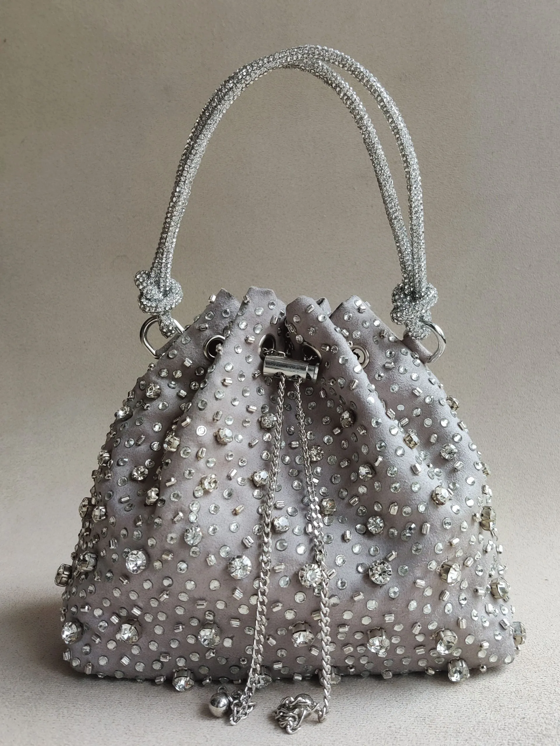 The Starry Bucket Bag in Silver Grey