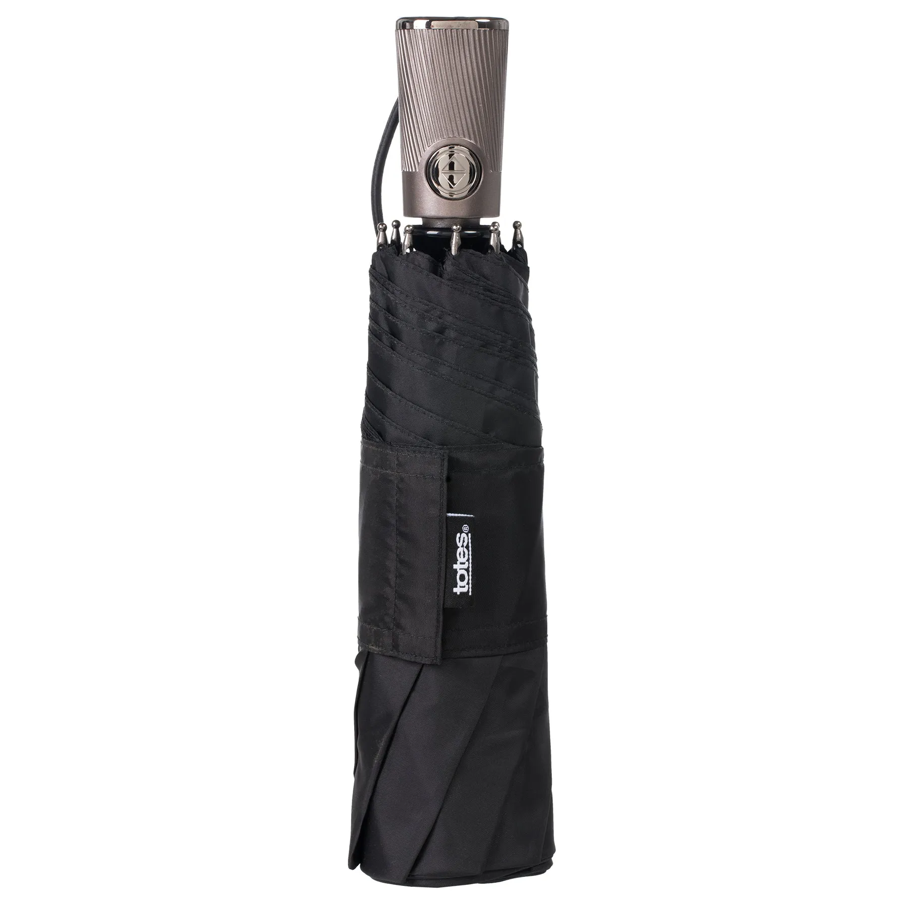 Totes Titan Portable Travel Umbrella – Windproof, Waterproof, Strong, Compact Umbrella – Perfect for the Car, Backpack, and On-the-Go