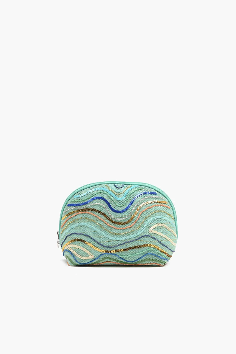 Weekend Travel Bag with Pouch Aqua Waves