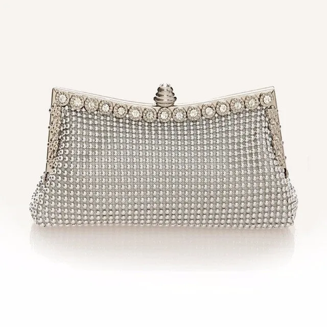 Women's Evening Bag Clutch Austrian Diamond Aluminium Shinestone