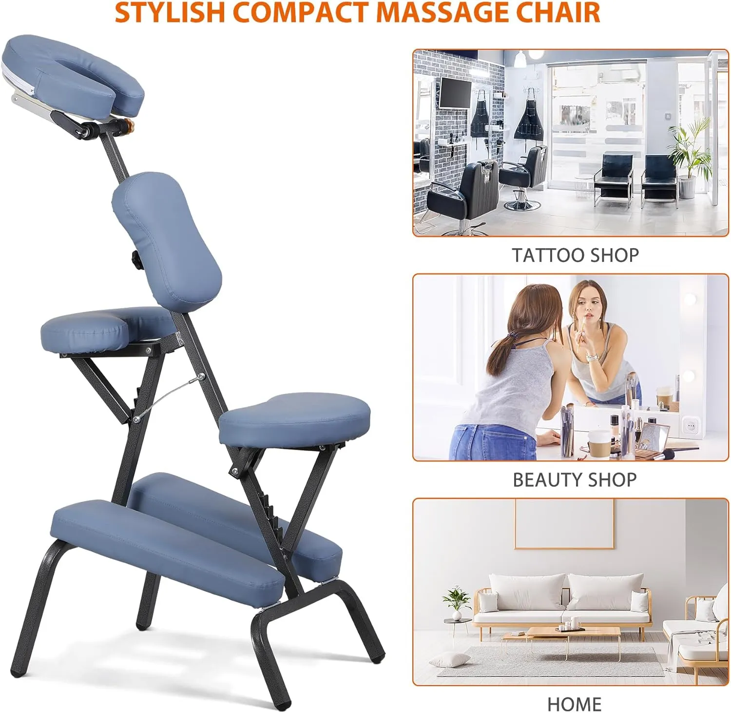 ZENY™Portable Massage Chair Foldable Tattoo Therapy Chair Spa Salon Massage Chair